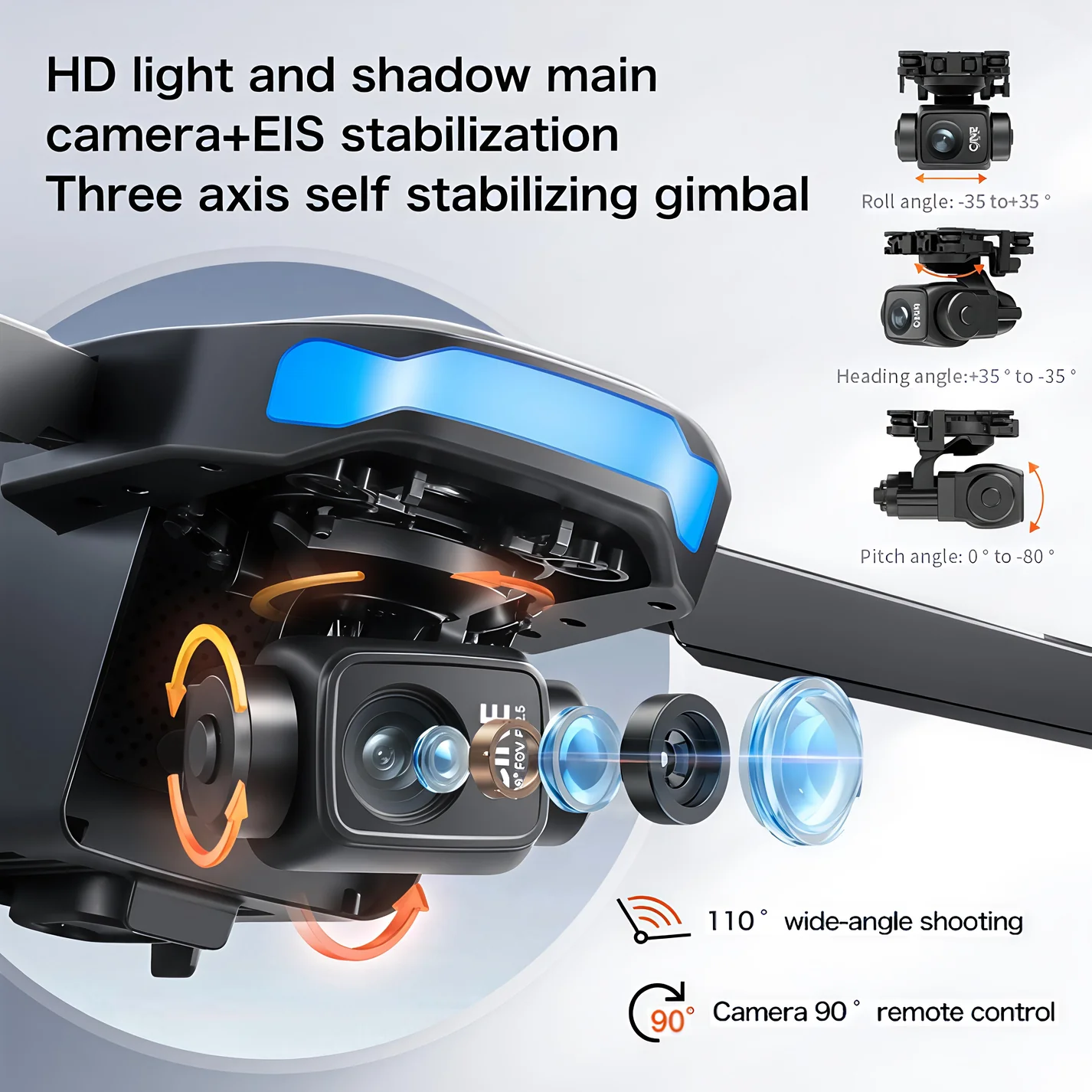 SX-01 GPS Drone Camera with 3 Axis Gimbal | 4K HD Camera & 4KM Somthing Range