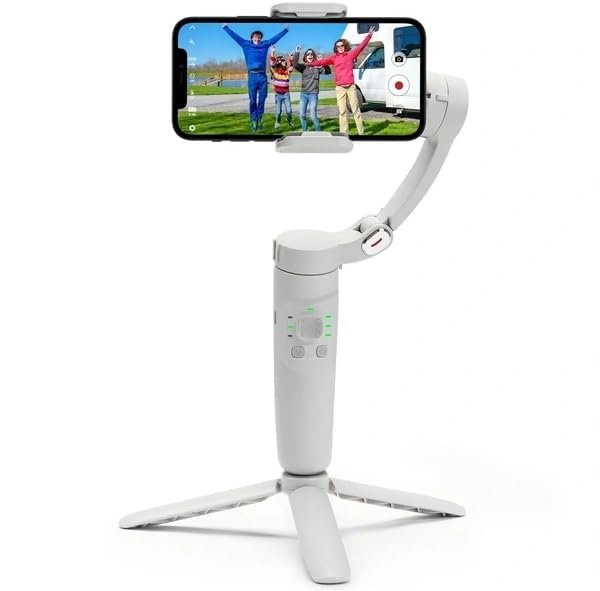 M1 Foldable 3-Axis Gimbal Stabilizer with Advanced Gyroscope, Object Tracking & 2500mAh Battery | Shake-Free Video | Panoramic, Time-Lapse & Slow Motion | Perfect for Vlogging & Travel