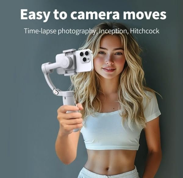 M1 Foldable 3-Axis Gimbal Stabilizer with Advanced Gyroscope, Object Tracking & 2500mAh Battery | Shake-Free Video | Panoramic, Time-Lapse & Slow Motion | Perfect for Vlogging & Travel