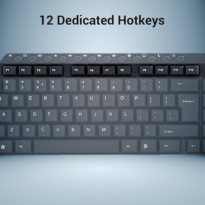 Zebronics ZEB-KM2100 Multimedia USB Keyboard Comes with 114 Keys Including 12 Dedicated Multimedia Keys & with Rupee Key