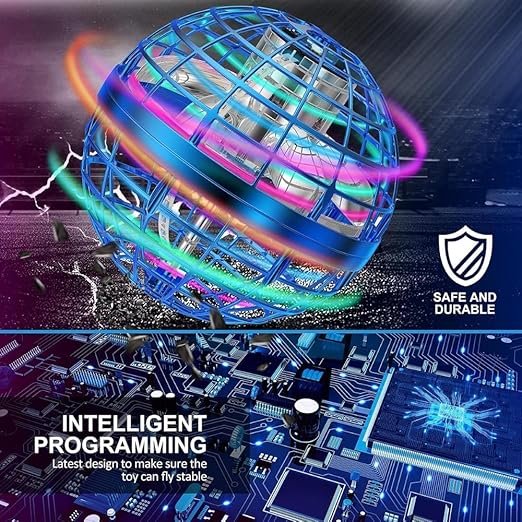 Flying SpinNner Ball Toy with LED Lights | Hover UFO Drone Ball | Motion Sensor Interactive Flying Orb for Kids, Boys, Girls,| Indoor Outdoor Play Toy |Drones (Flying Ball.)