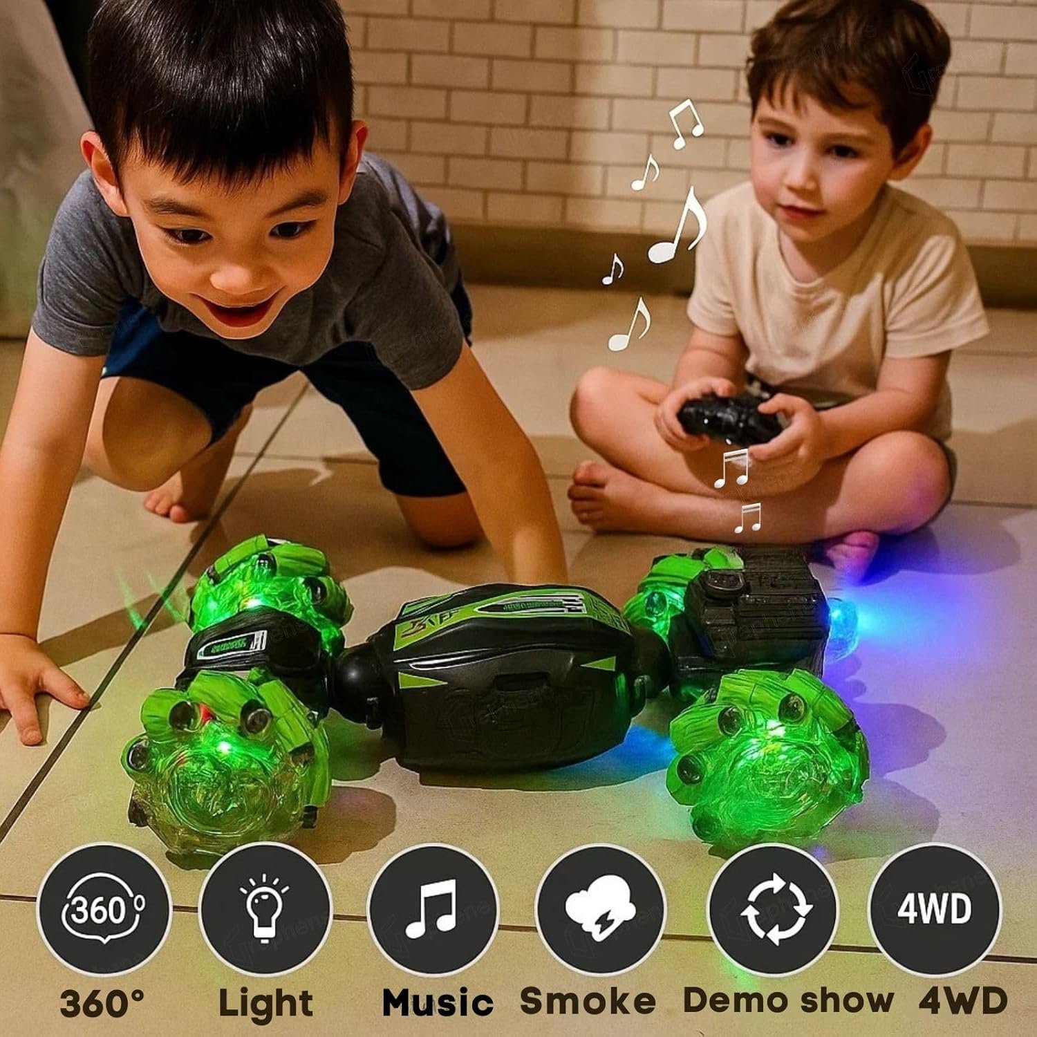 4x4 RC Smoke Gesture Control Stunt Car | 360° Spin, Spray Drift, Double Flip | 2.4G 4WD High-Speed Remote Control Toy for Kids & Adults