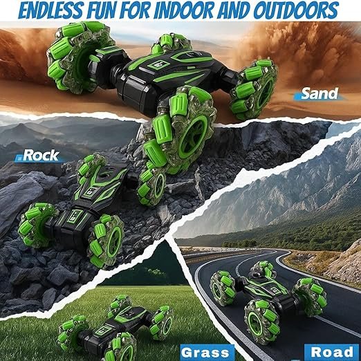 4x4 RC Smoke Gesture Control Stunt Car | 360° Spin, Spray Drift, Double Flip | 2.4G 4WD High-Speed Remote Control Toy for Kids & Adults