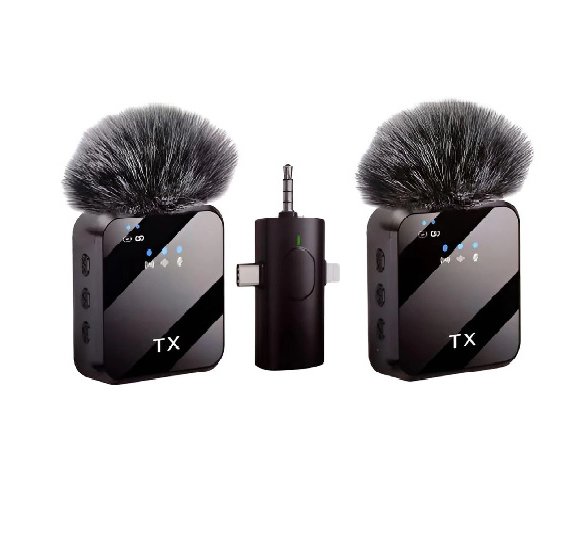 BOYA BY-V20 Wireless Lavalier Microphone for Android | Dual Clip Mic | Noise Cancellation | Type-C | Vlogging & Interview Mic