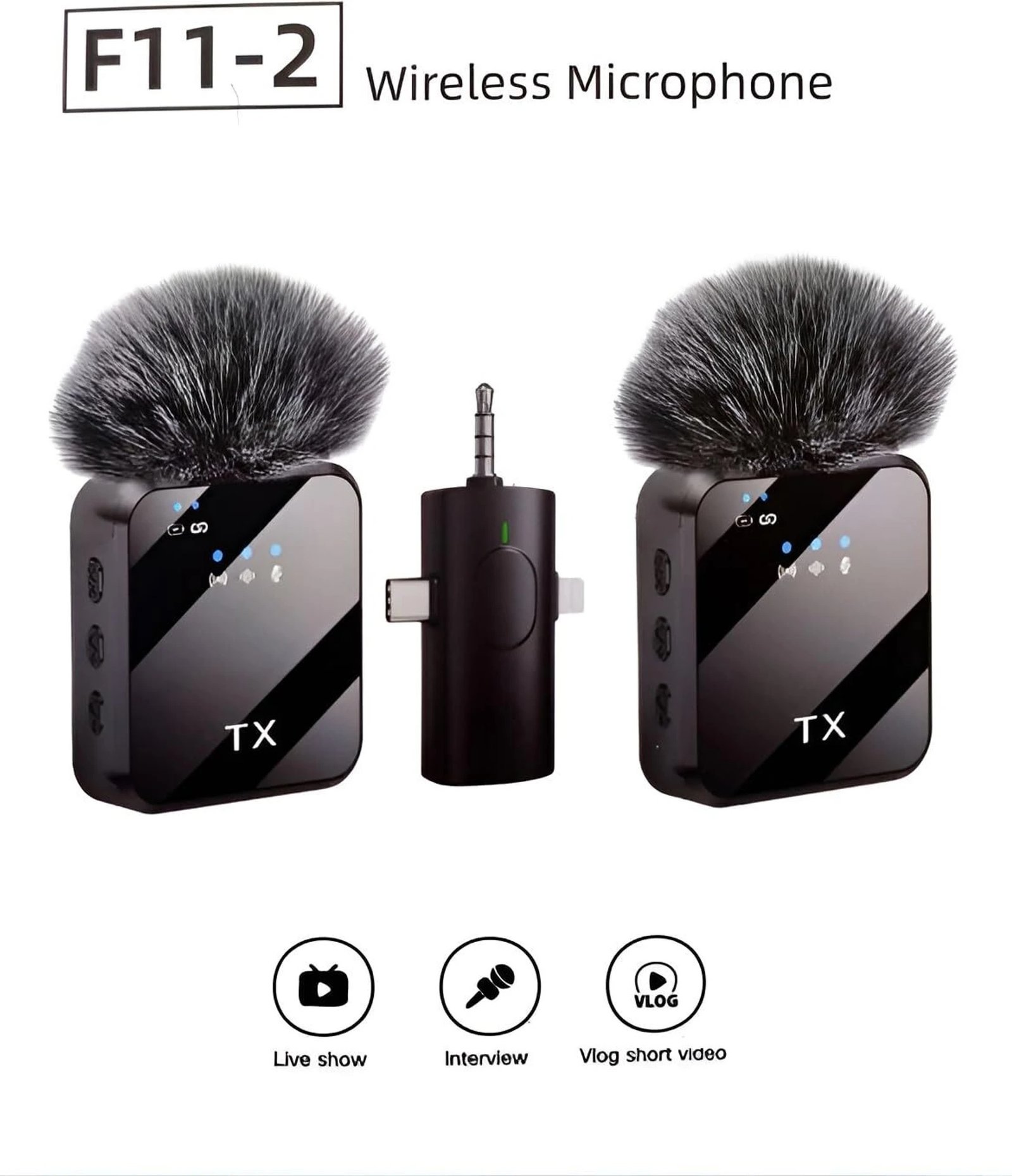 BOYA BY-V20 Wireless Lavalier Microphone for Android | Dual Clip Mic | Noise Cancellation | Type-C | Vlogging & Interview Mic