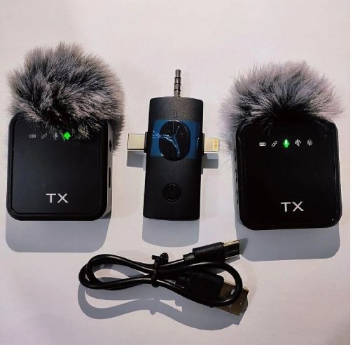 BOYA BY-V20 Wireless Lavalier Microphone for Android | Dual Clip Mic | Noise Cancellation | Type-C | Vlogging & Interview Mic