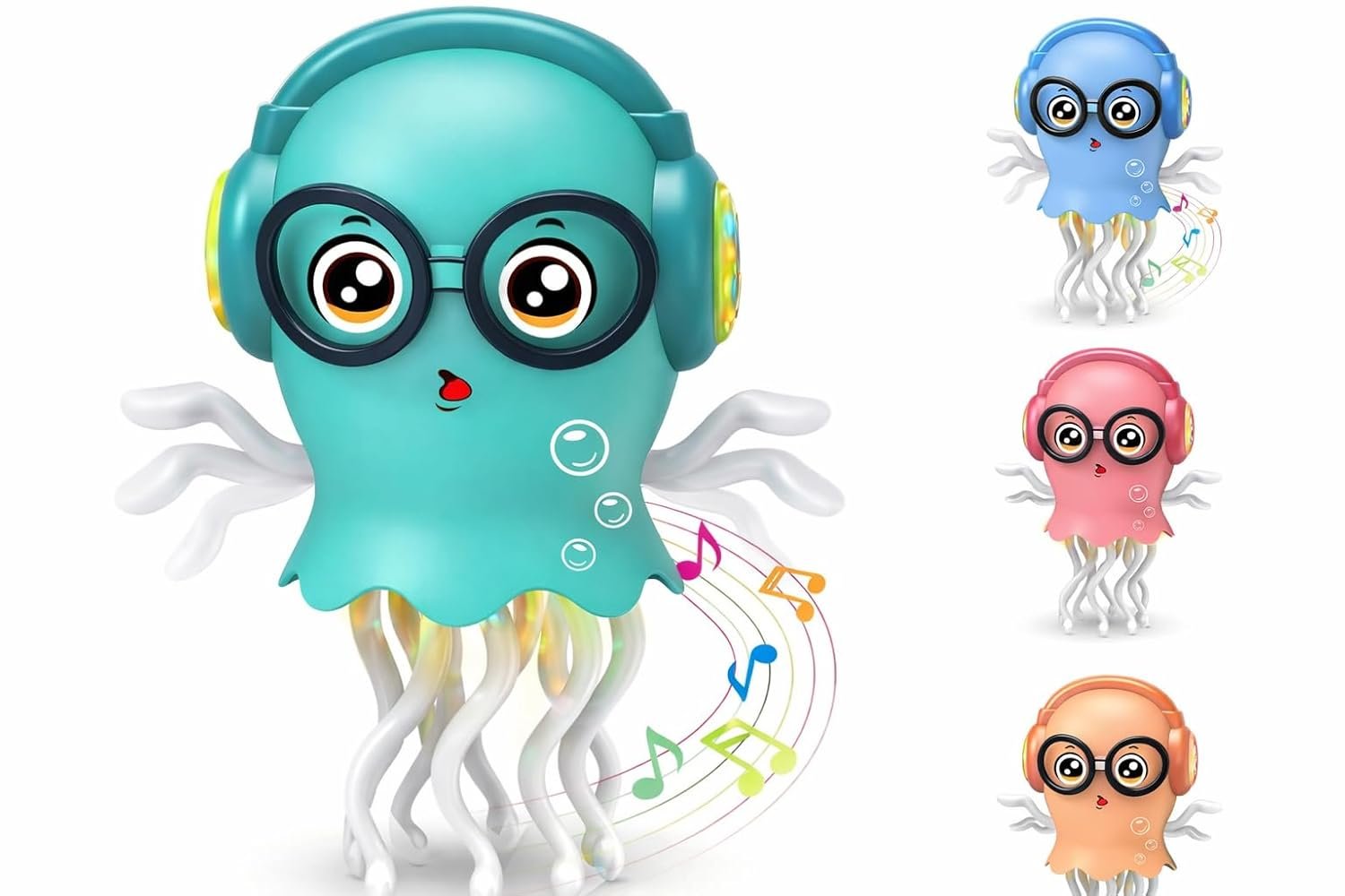 Dancing Jellyfish Toy with Lights & Music – 360° Rotating Tentacles Kids Fun Toy (Random Color, Battery Not Included)