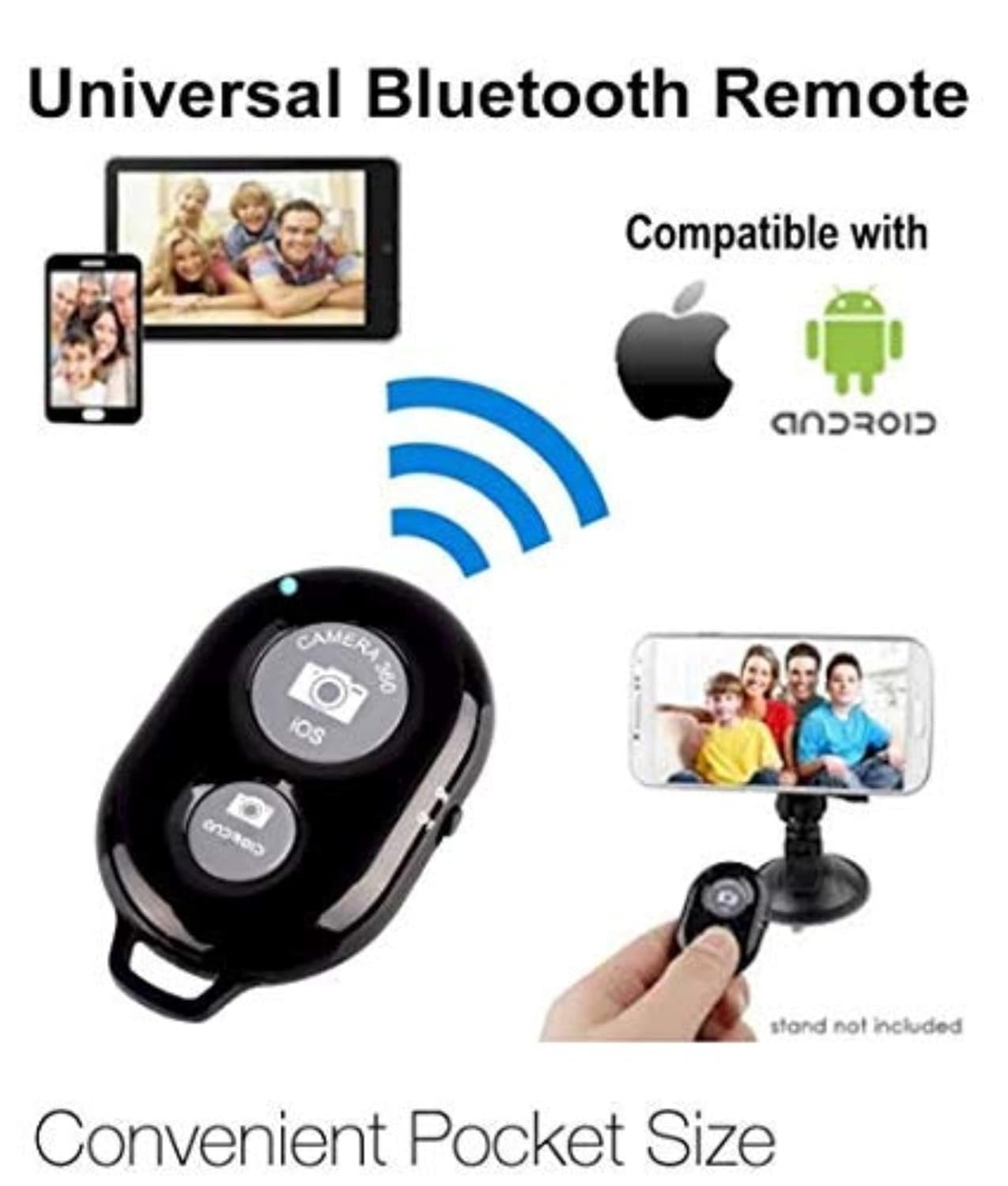 PRO Wireless Bluetooth Shutter Remote – Mini Keychain Selfie Remote Control for Smartphones (iOS & Android Compatible)