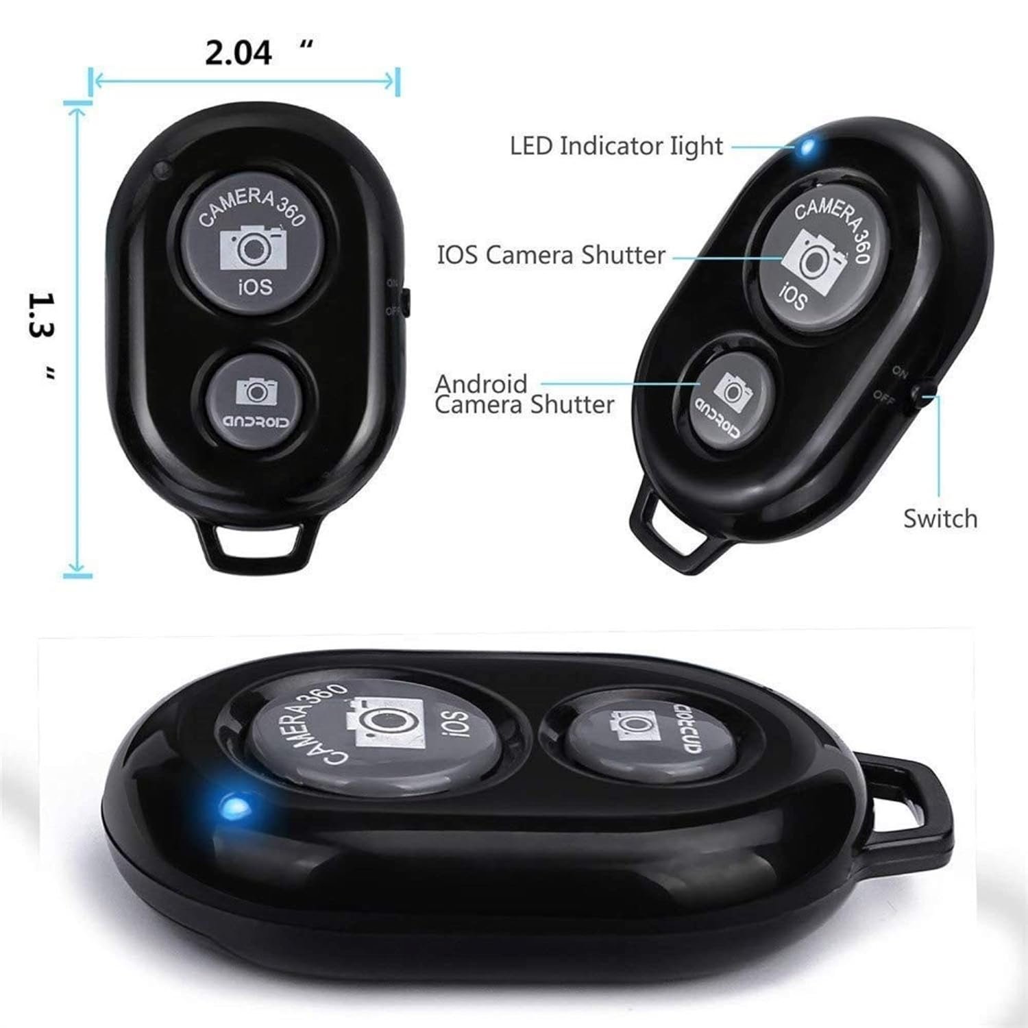 PRO Wireless Bluetooth Shutter Remote – Mini Keychain Selfie Remote Control for Smartphones (iOS & Android Compatible)