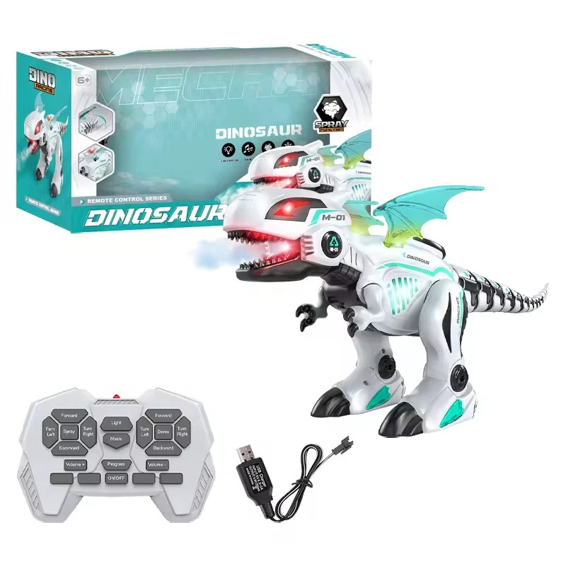 Remote Control Dinosaur Toy with Lights, Sound & Moving Wings – RC Walking Dino Robot for Kids (Multicolor)