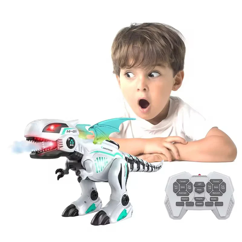 Remote Control Dinosaur Toy with Lights, Sound & Moving Wings – RC Walking Dino Robot for Kids (Multicolor)