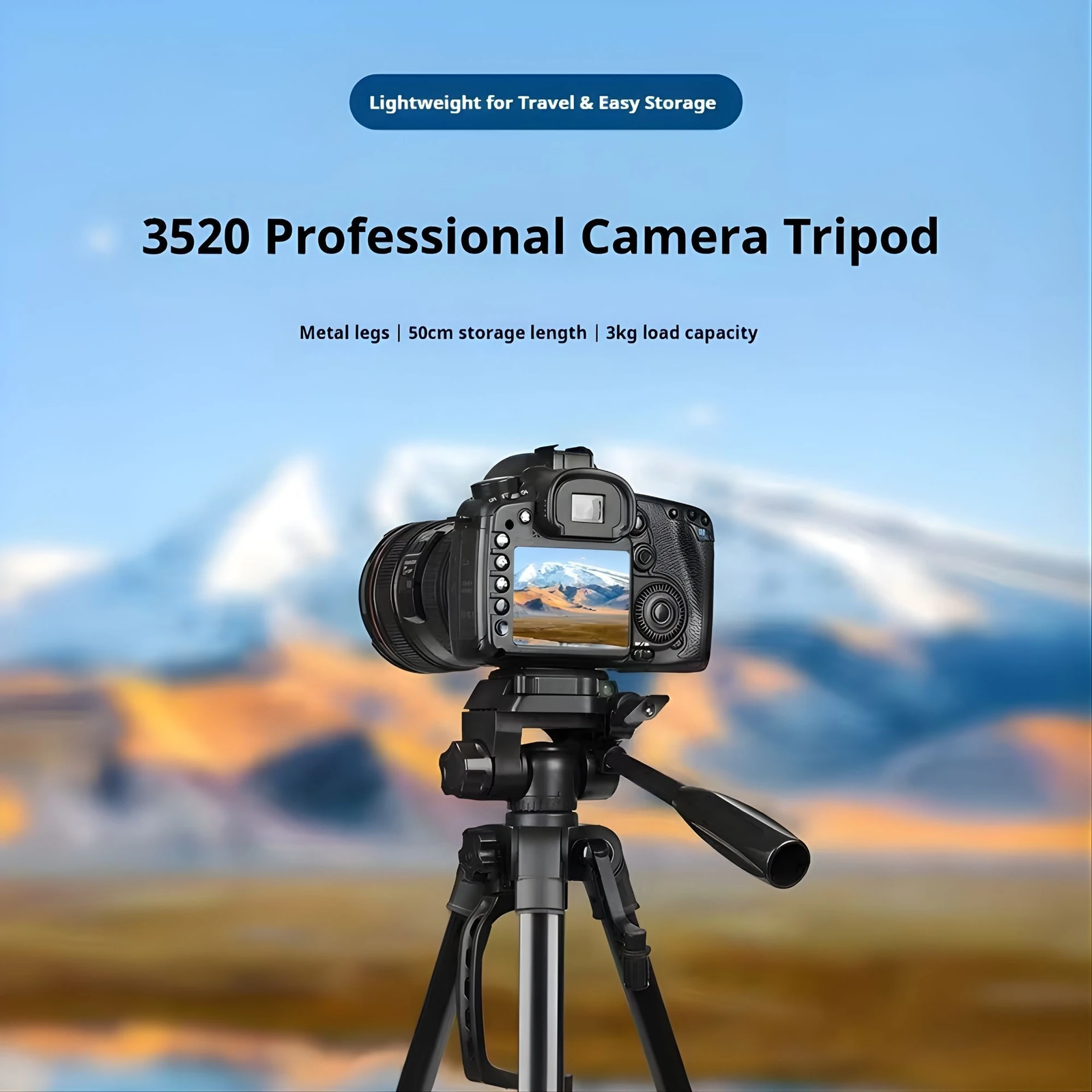 S-3520A (60 Inch) Tripod for DSLR, Camera, Maximum Load Capacity up to 5kg, Portable Lightweight Aluminum Tripod Stand 360 Degree Ball Head, Carry Bag