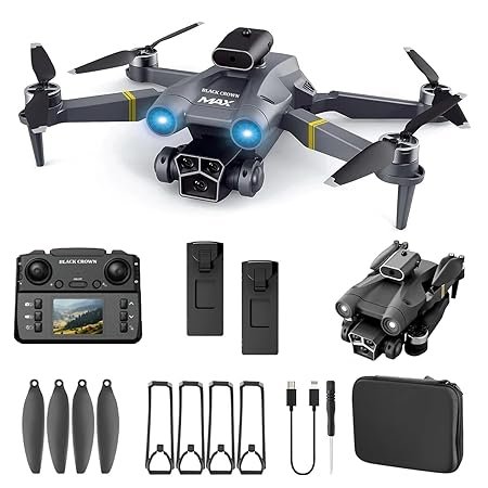 M3 ULTRA Brushless Drone Five Sided Obstacle Avoidance with Dual Battery, 4K 1080P HD Dual Camera WIFI FPV, Flips Mode App One Key Headless Mode functionality