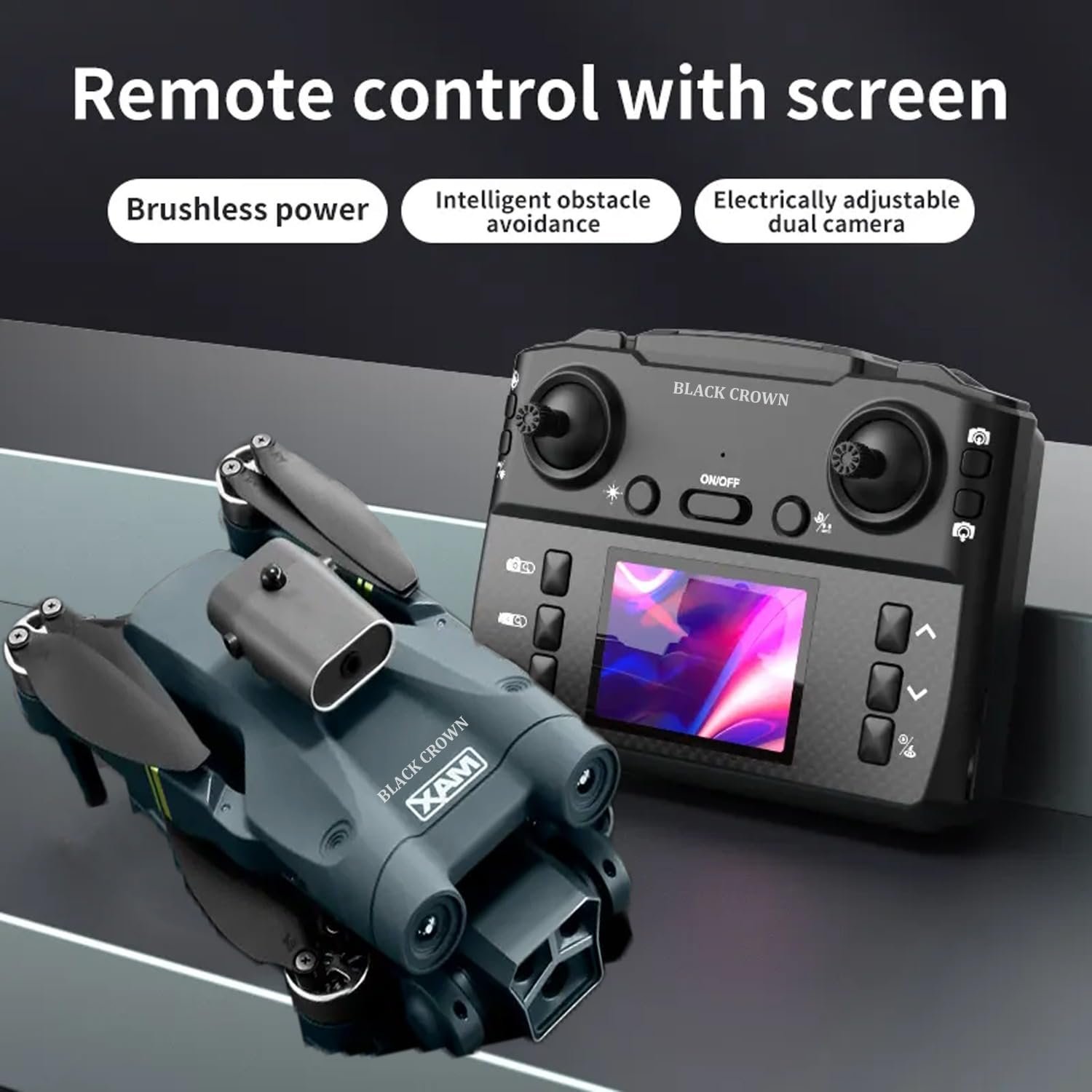 M3 ULTRA Brushless Drone Five Sided Obstacle Avoidance with Dual Battery, 4K 1080P HD Dual Camera WIFI FPV, Flips Mode App One Key Headless Mode functionality