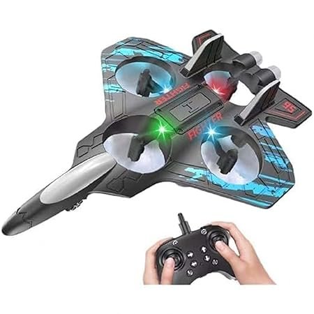X25 Remote Control Fighter Jet Drone – 2.4GHz RC Flying Plane with LED Lights, 360° Flips, Altitude Hold, Headless Mode, 1 Batteries & Spare Propellers for Kids & Adults (1 Piece)