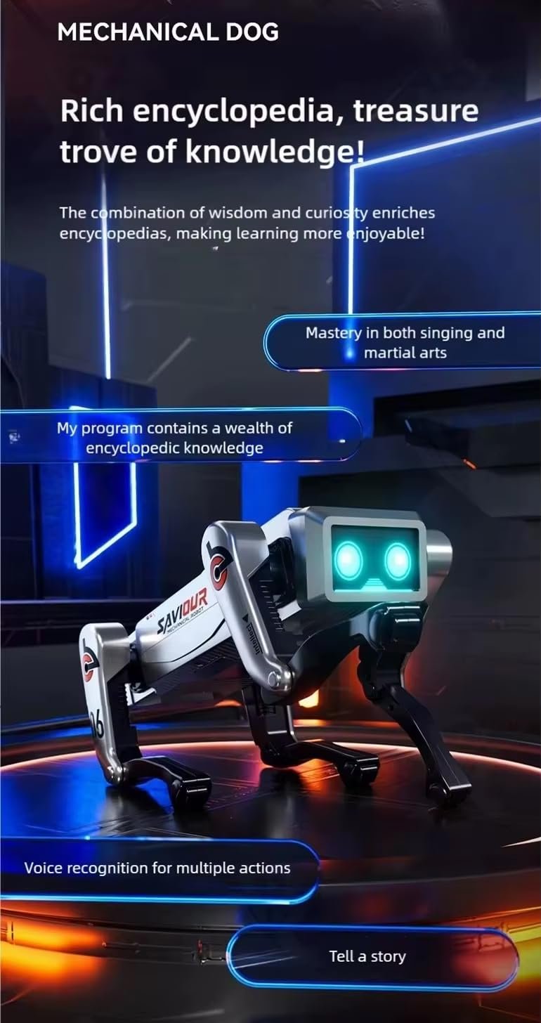 Saviour AI Robot Dog Toy - Remote Control & Voice Smart Robotic Puppy, Programmable STEM Toy for Kids, Gesture Sensing, Dancing, Stunts & Music, Rechargeable Electronic Pet, Gift for Boys & Girls