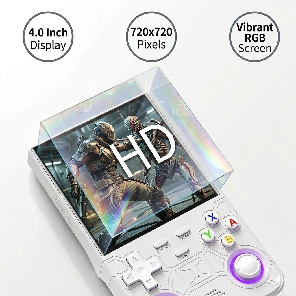 R36 Ultra Retro Handheld Game Console, with 64G Built-in 20000+ Games, 3000mAh Rechargeable, Support 20+ Simulators, Linux System, 4.0 Inch IPS Screen Portable Pocket Arcade