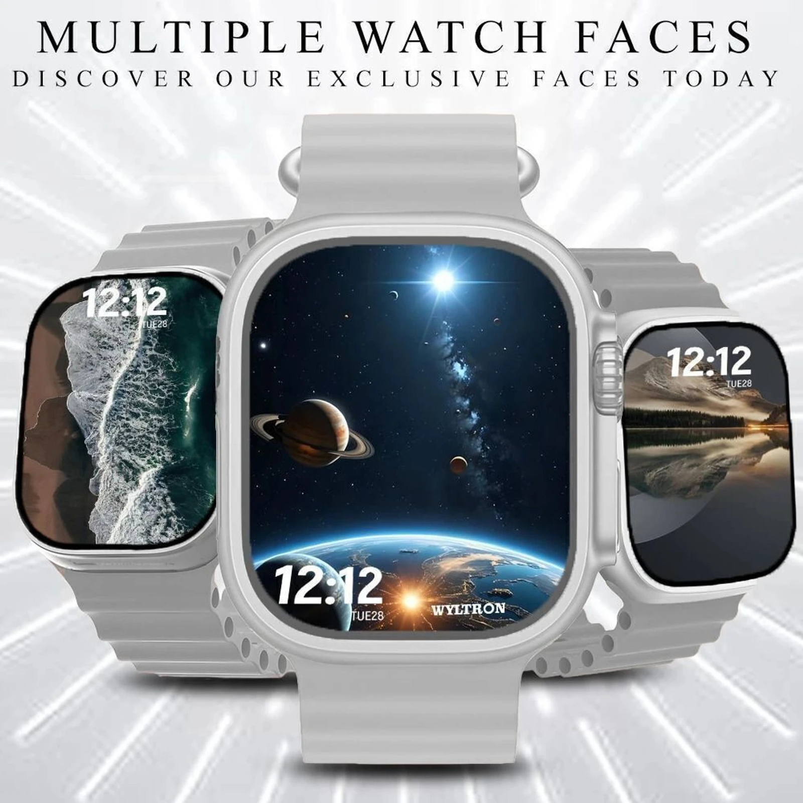S10 PRO Smartwatch with Bluetooth Calling, HD Touch Display, Heart Rate & SpO2 Monitor, Multiple Sports Modes, Grey Silicone Strap (Regular)