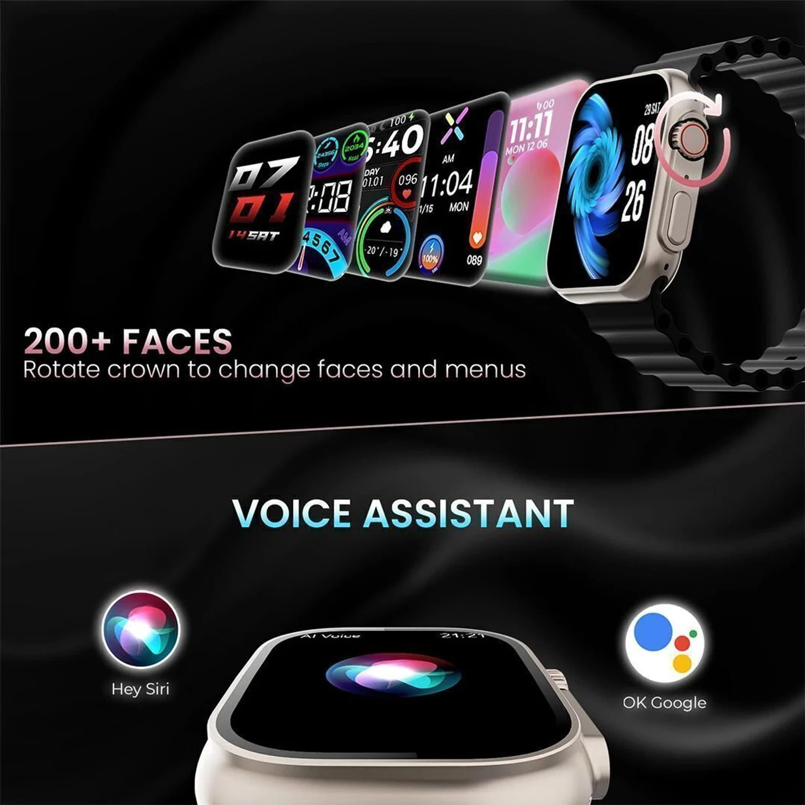S10 PRO Smartwatch with Bluetooth Calling, HD Touch Display, Heart Rate & SpO2 Monitor, Multiple Sports Modes, Grey Silicone Strap (Regular)