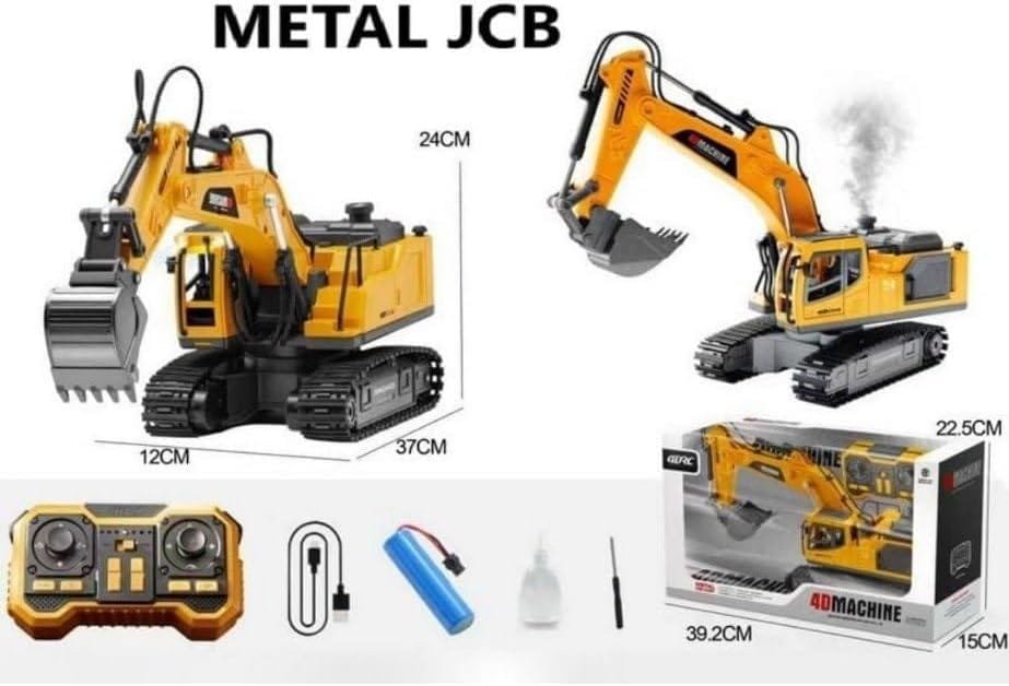 Rechargeable RC JCB Style Excavator Toy with 360° Rotation