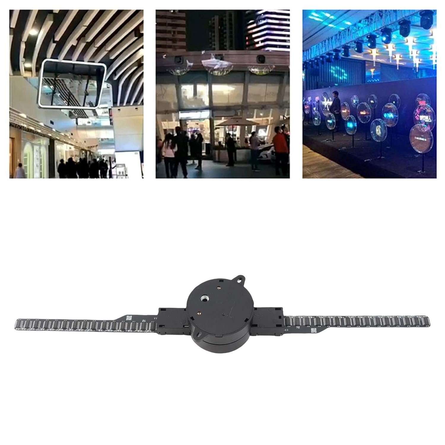 3D Hologram Fan 16.5In 2000X224 Wifi 3D Projector With 224 Led Light Beads,Borderless Images,Custom Editing For Business Store Advertising 100-240V,Black