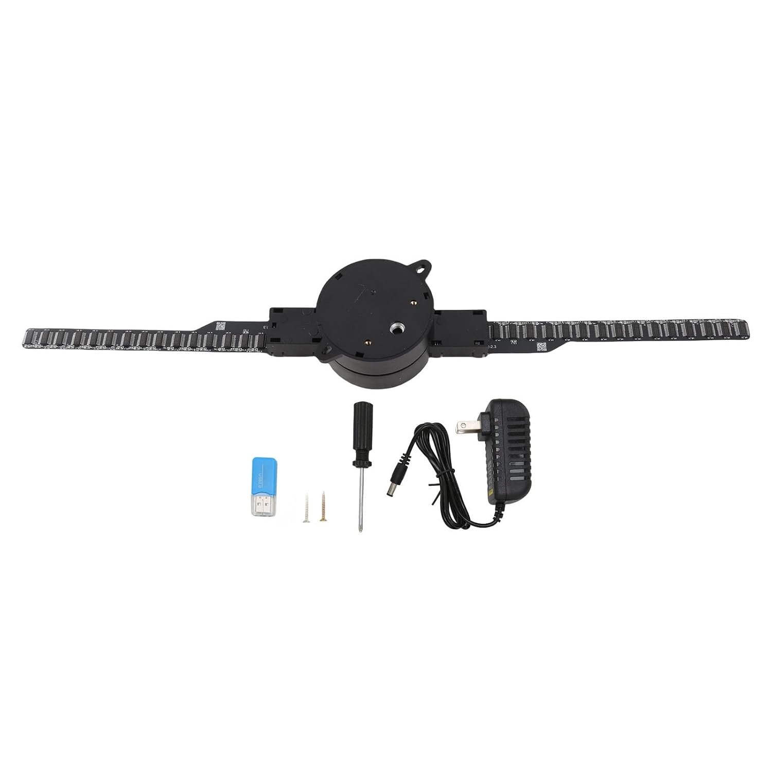 3D Hologram Fan 16.5In 2000X224 Wifi 3D Projector With 224 Led Light Beads,Borderless Images,Custom Editing For Business Store Advertising 100-240V,Black