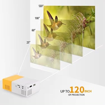 Pro Mini Portable LED Projector – AV, HDMI, USB, Micro SD, Audio | Home Cinema And Kids Film Projector | Compatible with Smartphone, Laptop, PS4,