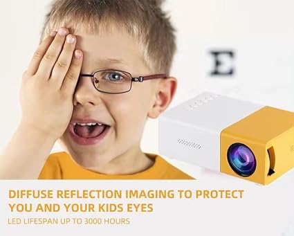 Pro Mini Portable LED Projector – AV, HDMI, USB, Micro SD, Audio | Home Cinema And Kids Film Projector | Compatible with Smartphone, Laptop, PS4,