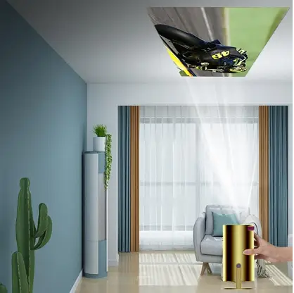 8k Android Projectors hd 1080p Home Theater Mini Laser Screen Outdoor (9000 lm / 1 Speaker / Wireless / Remote Controller) Portable Projector (Gold)