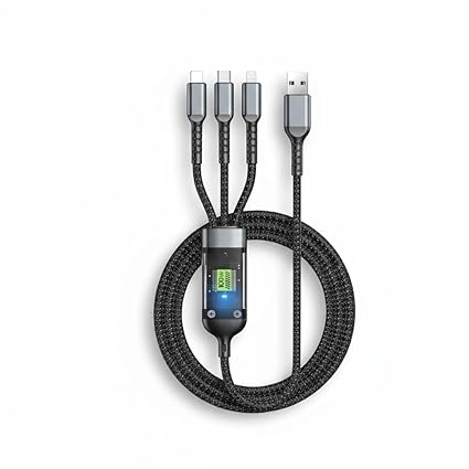 3 in 1 Fast Charging Data Cable, 100W Portable Charger Cord with USB Type-C, Light-ning &amp;amp;amp; Micro-USB for All Phones, Charger Type c Retractable USB Charging Cable (3 In 1)