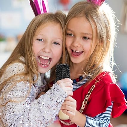Rechargeable Karaoke Mic with Speaker for Singing | Wireless Mini Portable Bluetooth Speaker with Microphone And LED Lights | Cute Birthday Gift for Kids Musical Toys for Boys, Girls and Adults