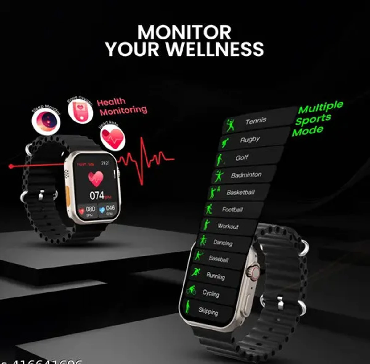 T800 Ultra Smart Watch (Black Clour) | Bluetooth Colling And Biggest Display Smart Watch with Bluetooth Calling Smart Watch Wireless Magnetic Charger Fitness Hd Display Smartwatch (Free Size)