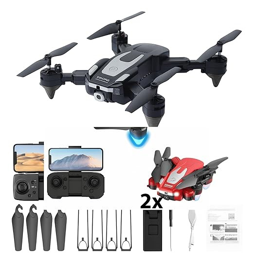 J2 Drone 4K Dual Camera Drone | Foldable HD Drone with 1080P Camera, FPV Live Video, Smart Gesture Control, Altitude Hold, One Key Take Off/Landing, 3D Flips