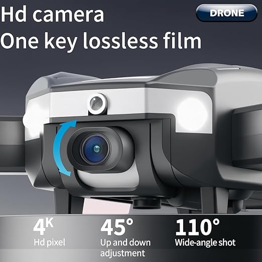 J2 Drone 4K Dual Camera Drone | Foldable HD Drone with 1080P Camera, FPV Live Video, Smart Gesture Control, Altitude Hold, One Key Take Off/Landing, 3D Flips