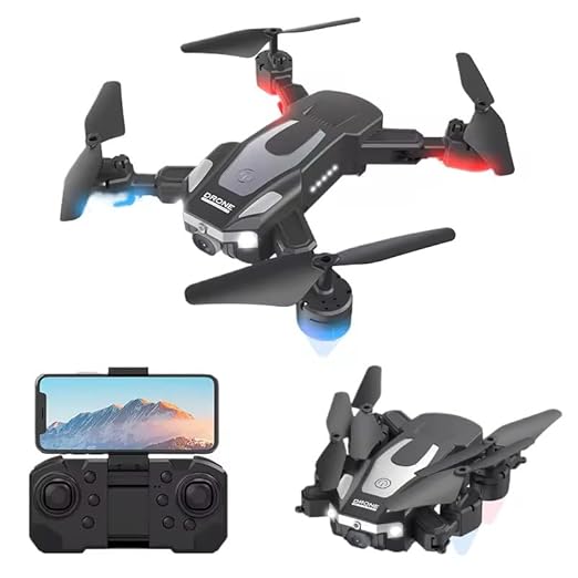 J2 Drone 4K Dual Camera Drone | Foldable HD Drone with 1080P Camera, FPV Live Video, Smart Gesture Control, Altitude Hold, One Key Take Off/Landing, 3D Flips
