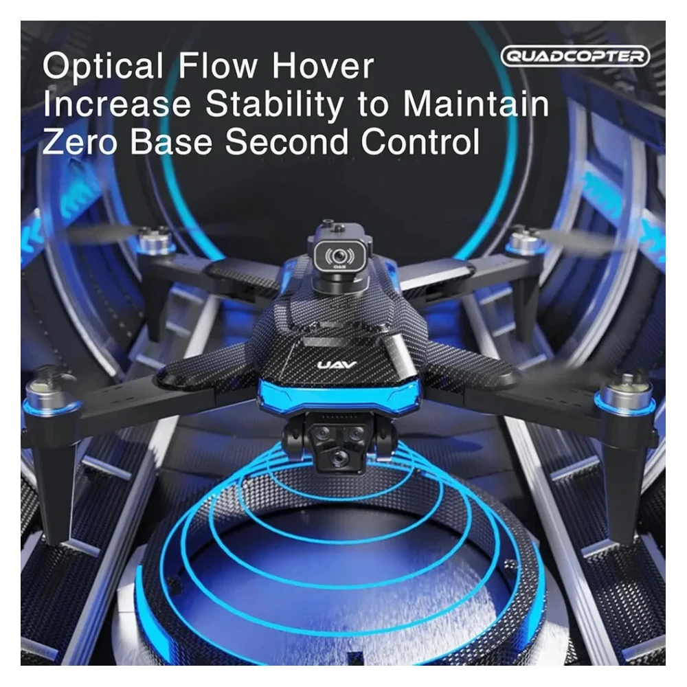 W3 Max Drone Camera with 4K Camera, Black, Intelligent Obstacle Avoidance, LED Lights, Foldable Design, Remote Control