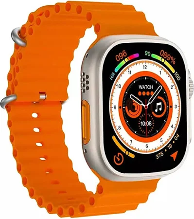 T800 Ultra Smart Watch (Orange Clour) | Bluetooth Colling And Biggest Display Smart Watch with Bluetooth Calling Smart Watch Wireless Magnetic Charger Fitness Hd Display Smartwatch (Free Size)