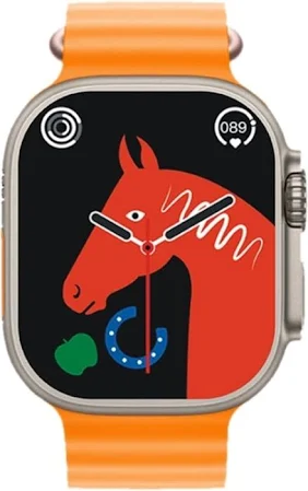 T800 Ultra Smart Watch (Orange Clour) | Bluetooth Colling And Biggest Display Smart Watch with Bluetooth Calling Smart Watch Wireless Magnetic Charger Fitness Hd Display Smartwatch (Free Size)