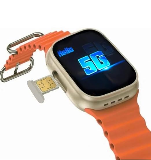 S8 Ultra Smart Watch | 4G Android Smart Watch | 1.99 inch HD Display, Play Store, Maps, YouTube, Sports, Volte Calling, More Apps (4G SIM Supported) Extra Band (Orange and Black)