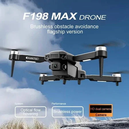 F198 Drone With  Brushless Motor 4K Camera | F198 Remote One Click Control drone Takeoff Landing 360 Flip Rolling Drone Drone