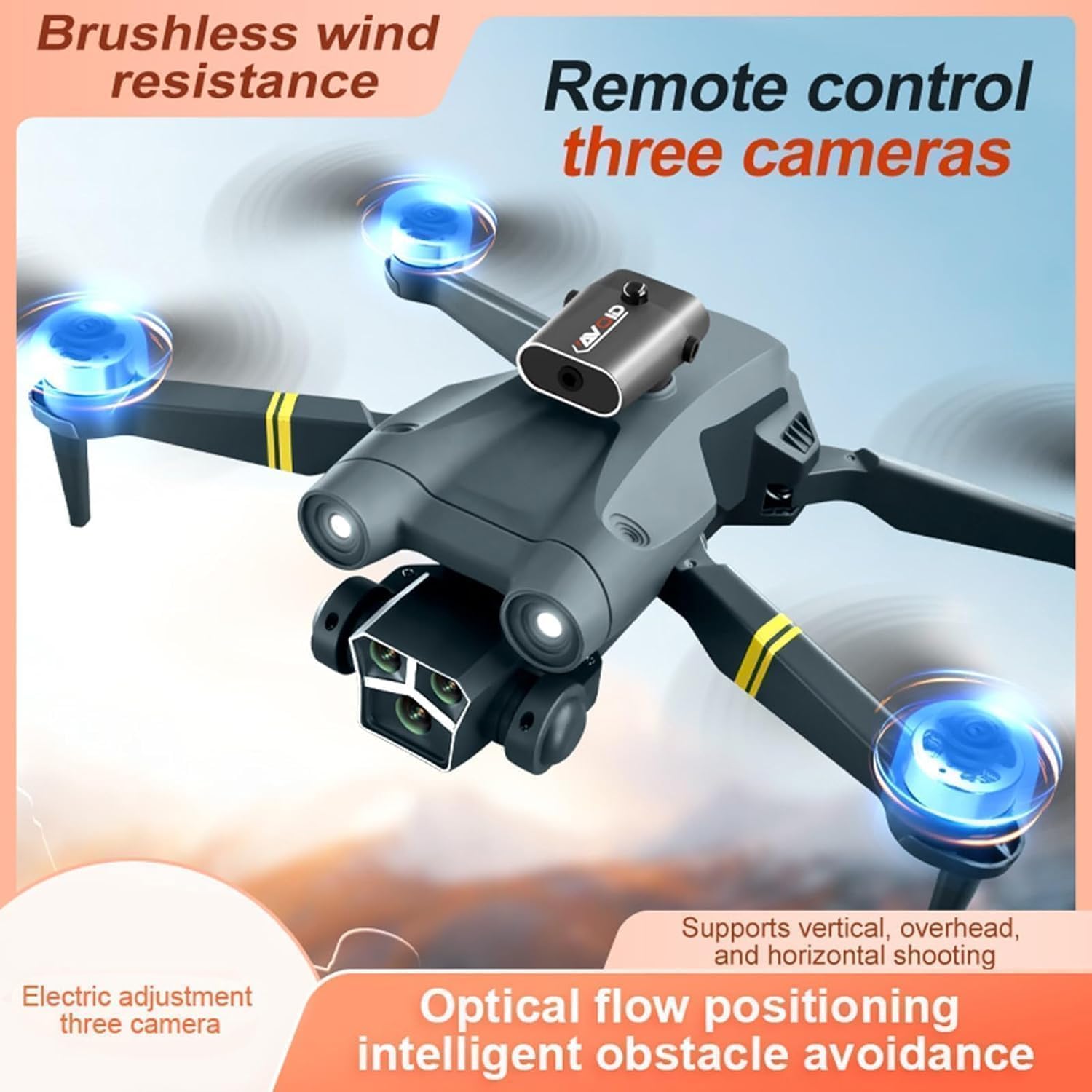 M3 Max Drone 4K Hd Dual Camera Drone | Brushless Motor Drone for Kids Beginners, FPV Foldable RC Code Drone , Online Mode Beyond-Range Loss Alert Toys for Kids and Adults