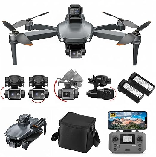Fe56 Ultra Drone With Gps | GPS Drone with 4K UHD Camera And 3-Axis Gimbal, Foldable Brushless Motors, Obstacle Avoidance Sensor, 2.5 KM Long Range, 26 Min Flight per Battery, 2 Batteries, Smart 5G-GPS Auto Return