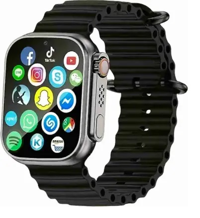 T800 Ultra Smart Watch (Black Clour) | Bluetooth Colling And Biggest Display Smart Watch with Bluetooth Calling Smart Watch Wireless Magnetic Charger Fitness Hd Display Smartwatch (Free Size)