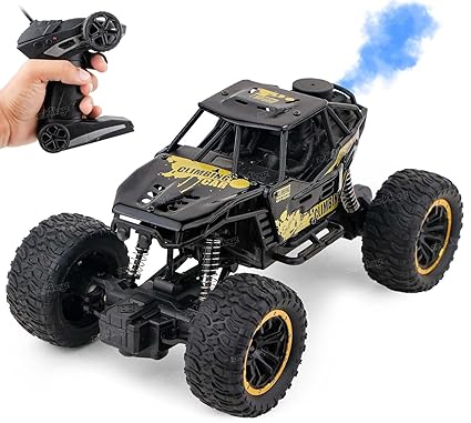 4x4 Water Spray RC Car for Kids | Monster Off-Road Remote Control Truck | LED Lights, Smoke Mist Spray, Shock-Absorption Suspension | Rechargeable Racing Car Toy for Boys
