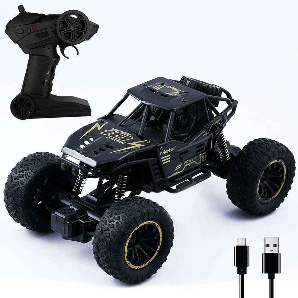 4x4 Water Spray RC Car for Kids | Monster Off-Road Remote Control Truck | LED Lights, Smoke Mist Spray, Shock-Absorption Suspension | Rechargeable Racing Car Toy for Boys