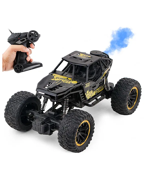 4x4 Water Spray RC Car for Kids | Monster Off-Road Remote Control Truck | LED Lights, Smoke Mist Spray, Shock-Absorption Suspension | Rechargeable Racing Car Toy for Boys