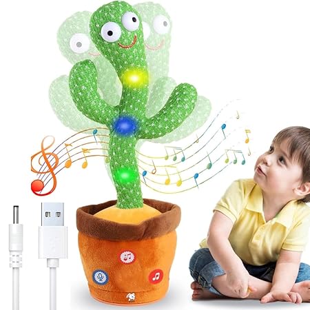 Rechargeable Toys Talking Cactus Baby Toys for Kids Dancing Cactus Toys Can Sing Wriggle And Singing Recording Repeat What You Say Funny Education Toys for Children Playing Home Decor for Kids