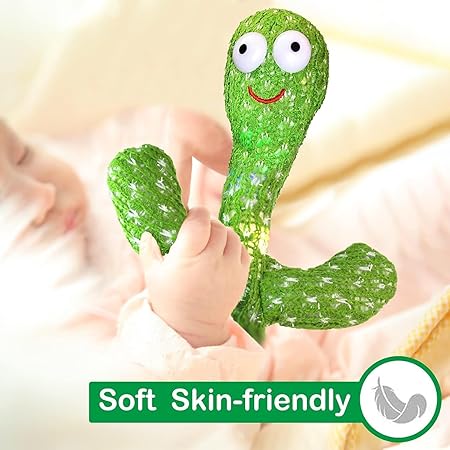 Rechargeable Toys Talking Cactus Baby Toys for Kids Dancing Cactus Toys Can Sing Wriggle And Singing Recording Repeat What You Say Funny Education Toys for Children Playing Home Decor for Kids