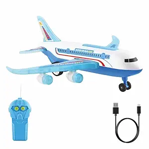 Remote Control Airplane Toy Exciting Full-Body Lights And Realistic Sounds for Kids Aged 2-8 Years