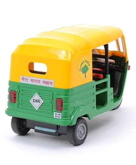 Plastic Cng Auto Rickshaw Toy For Kids Vehicle Model Toy For Kids Pull Back Toys ( 3 Years And Above ) (Auto Rickshaw), Multicolor